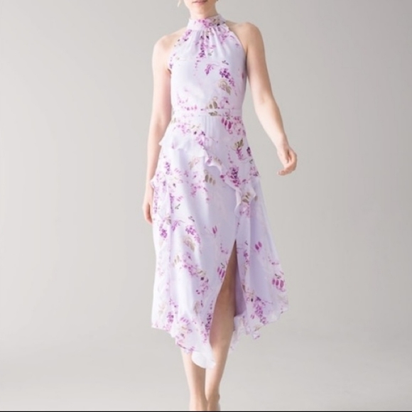 White House Black Market Dresses & Skirts - WHBM Ruffle Midi Dress Wisteria Fleur